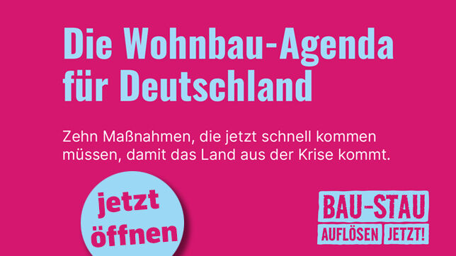 Bau-Stau auflösen jetzt!